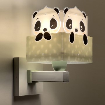 Dalber 63169H - Kinderwandlamp PANDA 1xE27/60W/230V groen