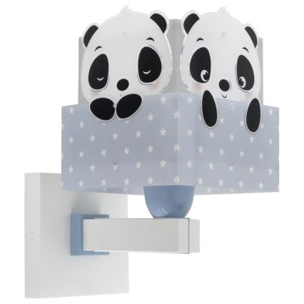 Dalber 63169T - Wand Lamp voor Kinderen PANDA 1xE27/60W/230V blauw