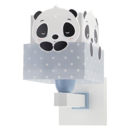 Dalber 63169T - Wand Lamp voor Kinderen PANDA 1xE27/60W/230V blauw