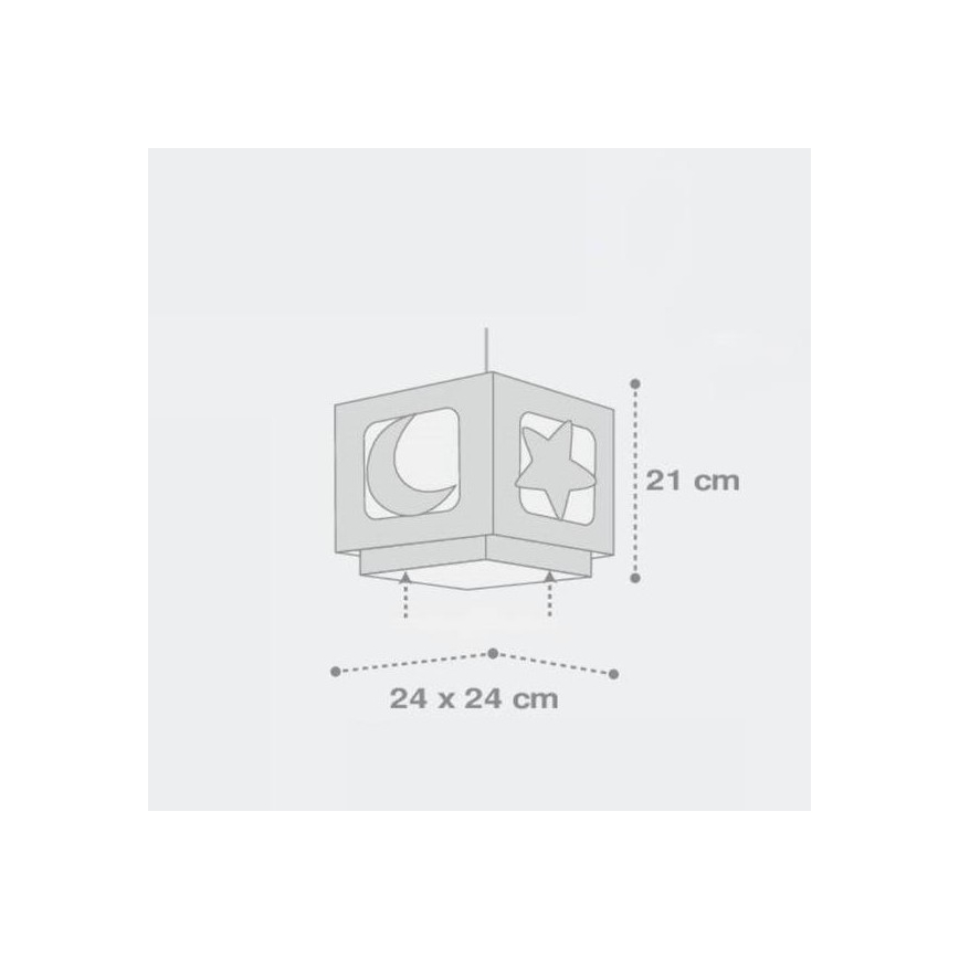 Dalber 63232E - Hanglamp kinderkamer MOON LIGHT 1xE27/60W/230V