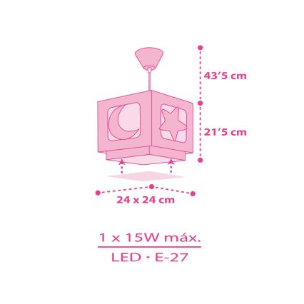 Dalber 63232S - Hanglamp voor kinderkamer MOON LIGHT 1x E27 / 60W