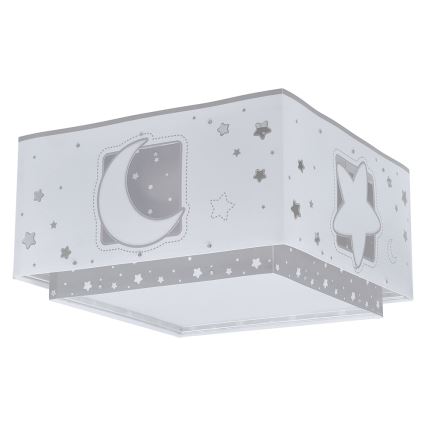 Dalber 63236E - Plafondlamp voor Kinderen MOONLIGHT 2xE27/60W/230V grijs