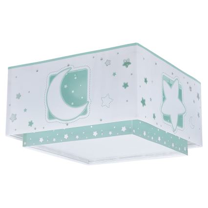 Dalber 63236H - Plafonnier enfant MOONLIGHT 2xE27/60W/230V vert