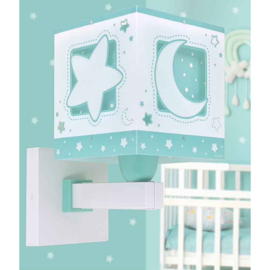 Dalber 63239H - Wandlamp voor kinderen MOONLIGHT 1xE27/15W/230V groen