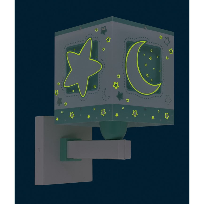 Dalber 63239H - Wandlamp voor kinderen MOONLIGHT 1xE27/15W/230V groen