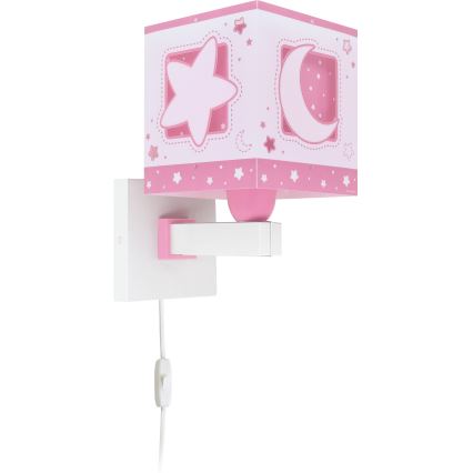 Dalber 63239S - Wandlamp voor kinderen MOONLIGHT 1xE27/15W/230V roze