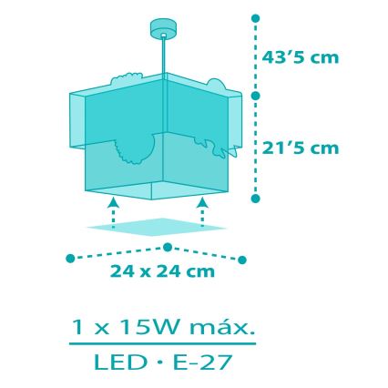 Dalber 63312 - Hanglamp voor kinderen HAPPY JUNGLE 1xE27/15W/230V