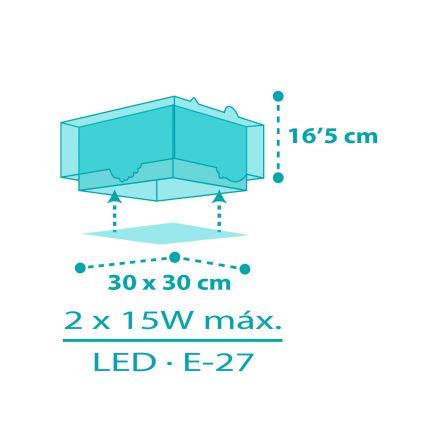 Dalber 63316 - Plafonnier enfant HAPPY JUNGLE 2xE27/15W/230V