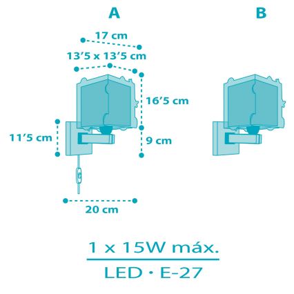 Dalber 63359 - Wandlamp voor kinderen ROCKET 1xE27/15W/230V