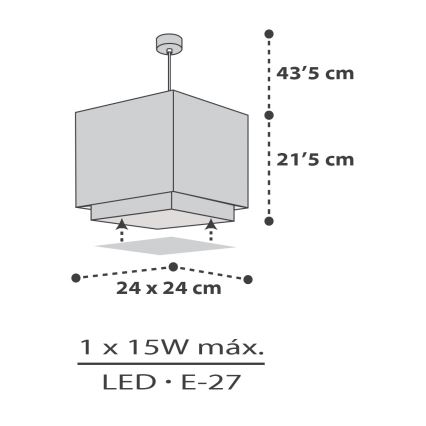 Dalber 63372 - Hanglamp voor kinderen LITTLE PIXEL 1xE27/15W/230V