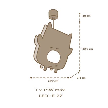 Dalber 63397 - Suspension enfant OWL 1xE27/15W/230V