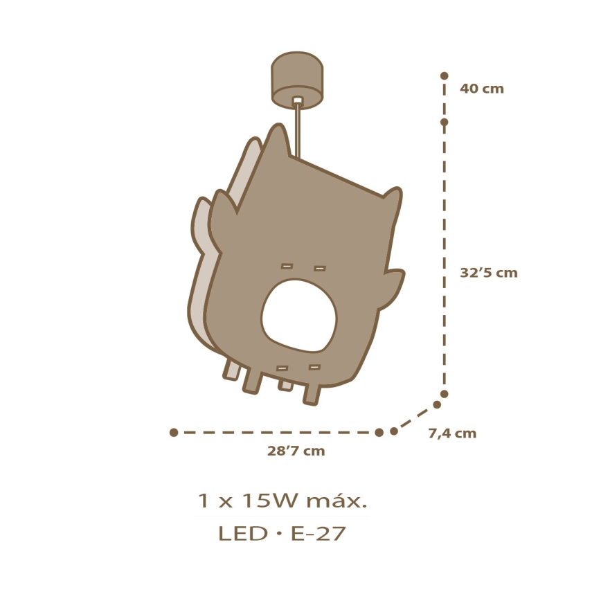 Dalber 63397 - Suspension enfant OWL 1xE27/15W/230V