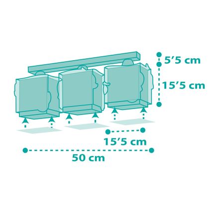 Dalber 63443 - Plafondlamp voor Kinderen MERMAIDS 3xE27/60W/230V