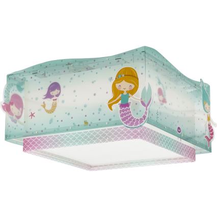 Dalber 63446 - Plafondlamp voor Kinderen MERMAIDS 2xE27/60W/230V