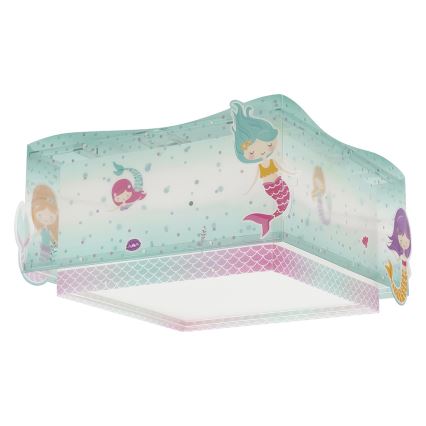 Dalber 63446 - Plafondlamp voor Kinderen MERMAIDS 2xE27/60W/230V