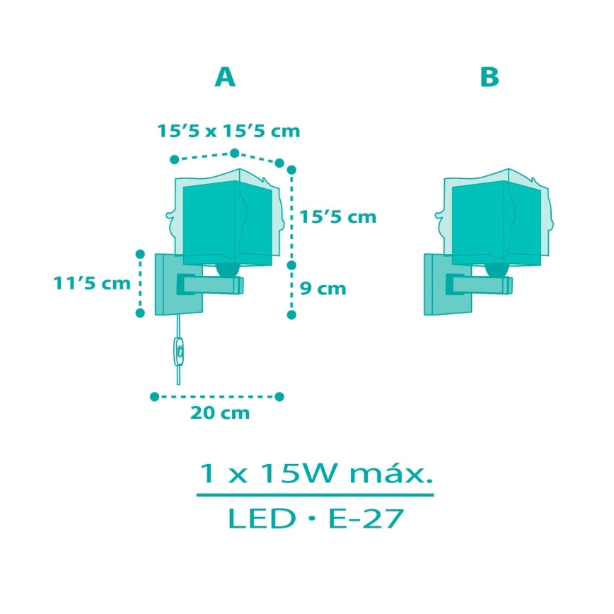 Dalber 63449 - Wandlamp voor kinderen MERMAIDS 1xE27/60W/230V