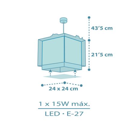 Dalber 63452 - Kinderlamp BABY DINOS 1xE27/15W/230V in vrolijke kleuren