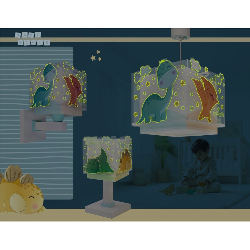 Dalber 63459 - Kinderwandlamp BABY DINOS 1xE27/15W/230V veelkleurig