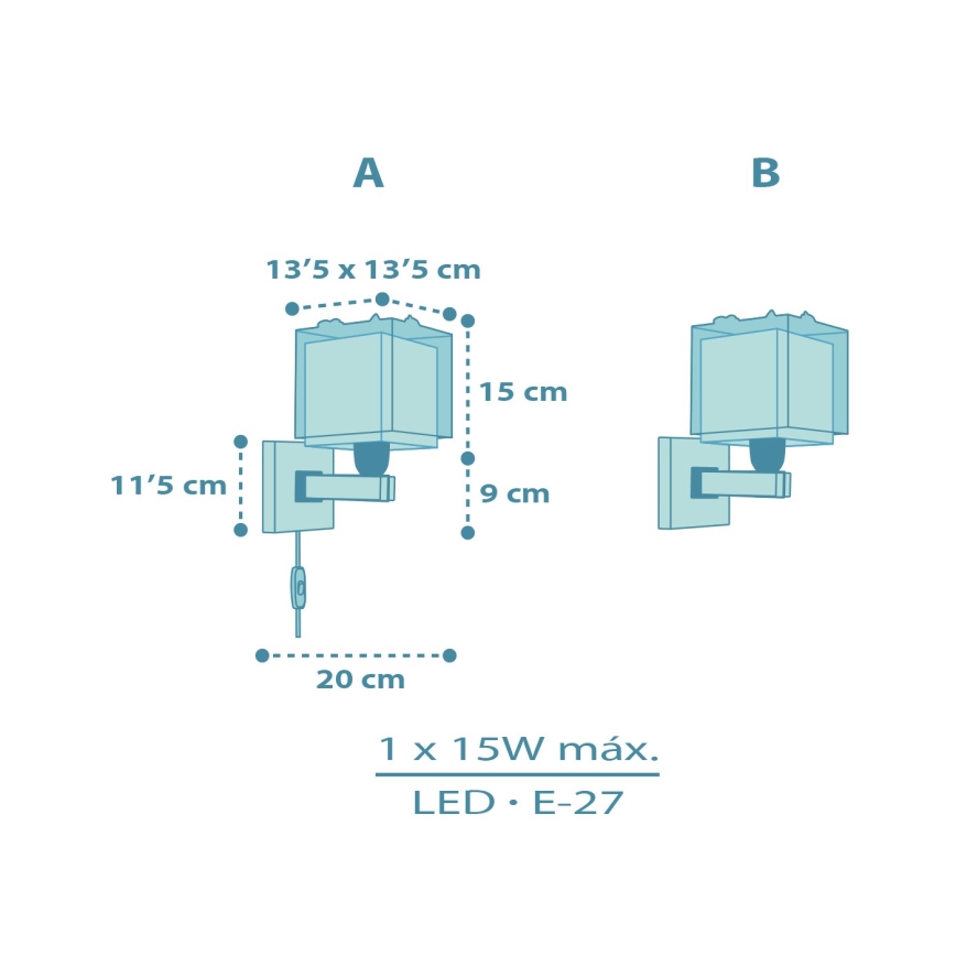 Dalber 63459 - Kinderwandlamp BABY DINOS 1xE27/15W/230V veelkleurig