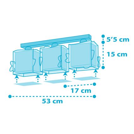 Dalber 63473 - Plafondlamp voor Kinderen BABY SHARK 3xE27/60W/230V