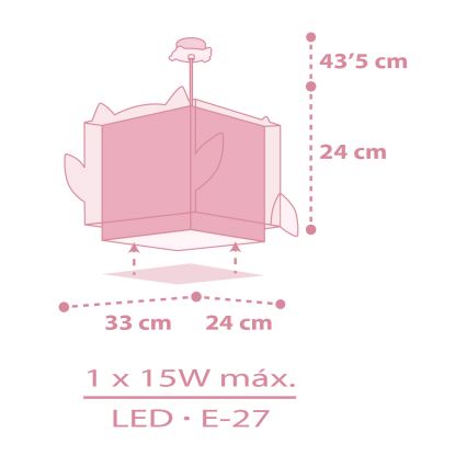 Dalber 64482 - Hanglamp voor kinderen LITTLE FRIENDS 1xE27/15W/230V