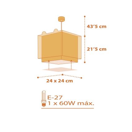 Dalber 64562 - Suspension pour enfant LITTLE TIGER 1xE27/60W/230V