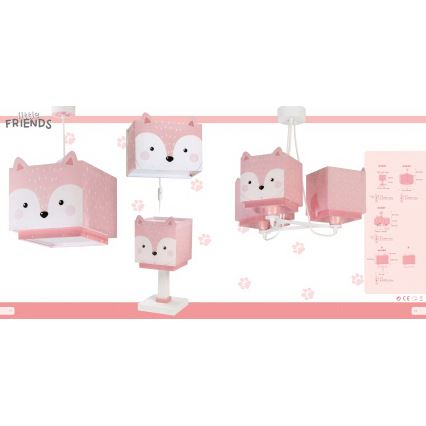 Dalber 64587 - Hanglamp kinderkamer LITTLE FOX 3xE27/60W/230V