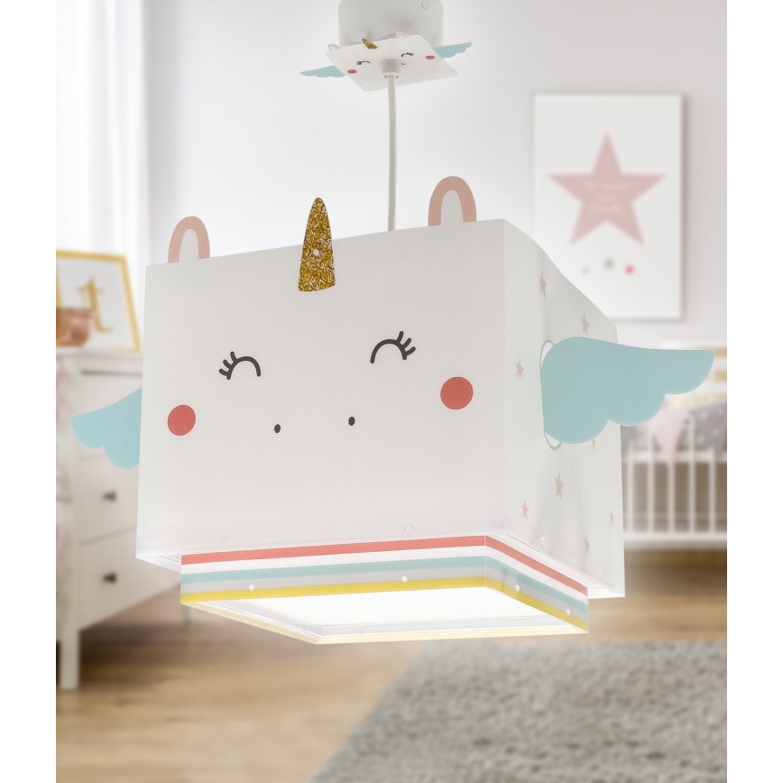Dalber 64592 - Hanglamp voor kinderen LITTLE UNICORN 1xE27/15W/230V