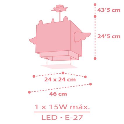 Dalber 64592 - Suspension pour enfant LITTLE UNICORN 1xE27/15W/230V