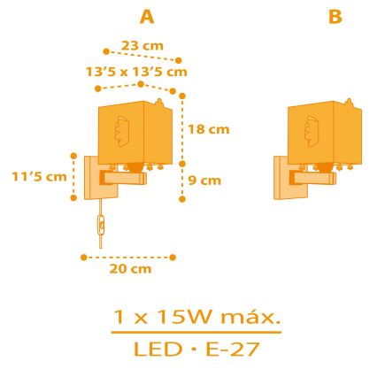 Dalber 64649 - Wandlamp voor kinderen LITTLE CHICKEN 1xE27/15W/230V