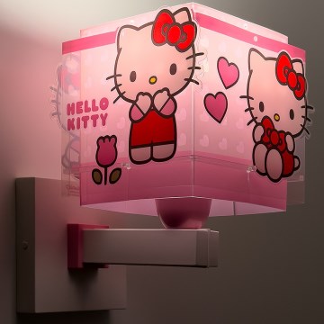 Dalber 73269 - Kinderwandlamp HELLO KITTY 1xE27/15W/230V roze