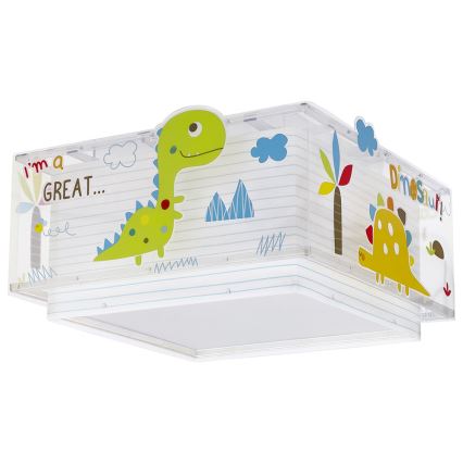 Dalber 73456 - Plafondlamp voor Kinderen DINOS 2xE27/60W/230V