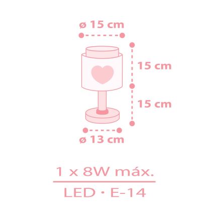 Dalber 76011S - Kleine kinderlamp BABY DREAMS 1xE14/8W/230V roze