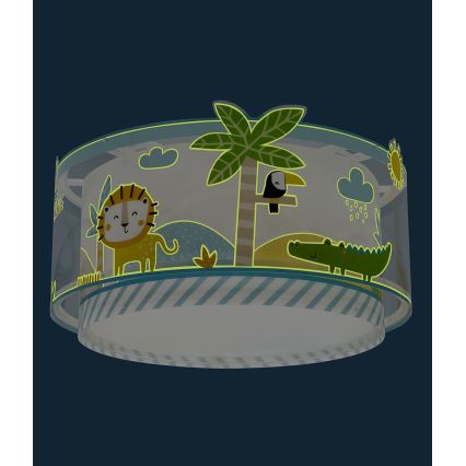 Dalber 76116 - Plafondlamp voor Kinderen JUNGLE 2xE27/15W/230V