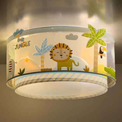 Portiek de eerste donker Dalber 76116 - Plafondlamp voor Kinderen JUNGLE 2xE27/60W/230V | Lumimania