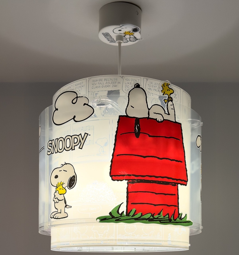 Dalber 76302 - Lustre pour enfant SNOOPY 1xE27/15W/230V blanc/rouge