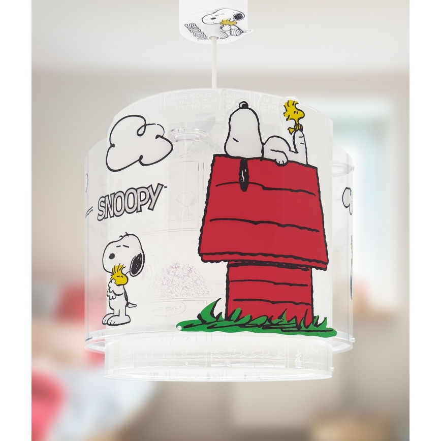 Dalber 76302 - Lustre pour enfant SNOOPY 1xE27/15W/230V blanc/rouge