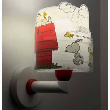 Dalber 76309 - Kinderwandlamp SNOOPY 1xE27/15W/230V wit/rood