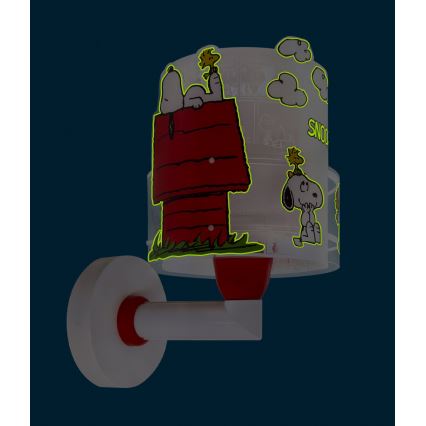 Dalber 76309 - Kinderwandlamp SNOOPY 1xE27/15W/230V wit/rood
