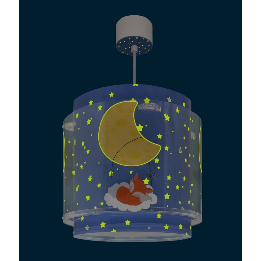 Dalber 76632 - Kinderplafondlamp MOON DREAMS 1xE27/15W/230V blauw
