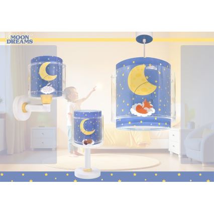 Dalber 76632 - Kinderplafondlamp MOON DREAMS 1xE27/15W/230V blauw