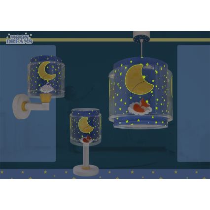 Dalber 76632 - Kinderplafondlamp MOON DREAMS 1xE27/15W/230V blauw