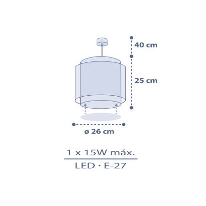 Dalber 76632 - Kinderplafondlamp MOON DREAMS 1xE27/15W/230V blauw