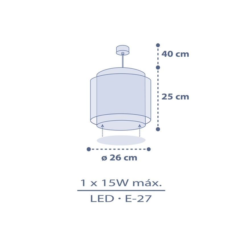 Dalber 76632 - Kinderplafondlamp MOON DREAMS 1xE27/15W/230V blauw