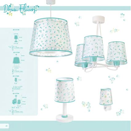 Dalber 81171H - Lampe pour enfant DREAM FLOWERS 1xE14/40W/230V