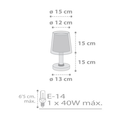 Dalber 81191E - Kinderlampje LIGHT FEELING 1xE14/40W/230V