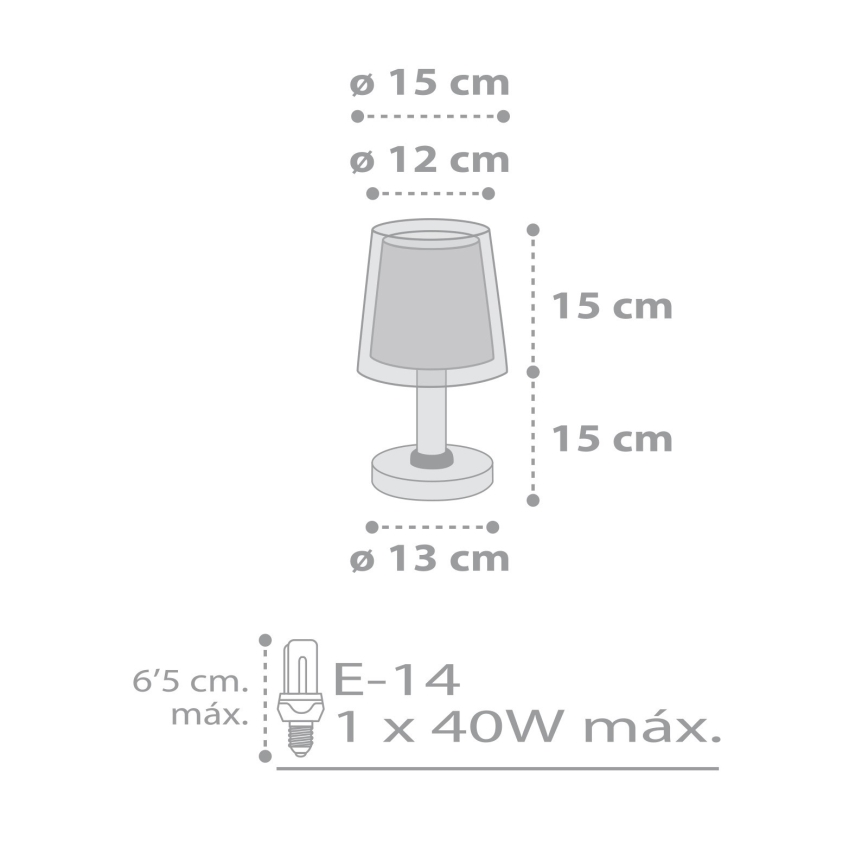 Dalber 81191E - Kinderlampje LIGHT FEELING 1xE14/40W/230V