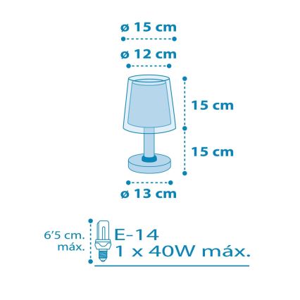 Dalber 81191T - Kinderlampje LIGHT FEELING 1xE14/40W/230V