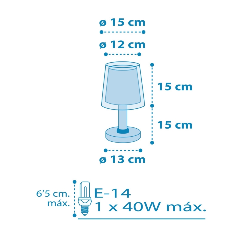 Dalber 81191T - Kinderlampje LIGHT FEELING 1xE14/40W/230V