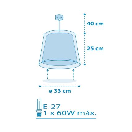 Dalber 81192T - Kinderhanglamp LIGHT FEELING 1xE27/60W/230V